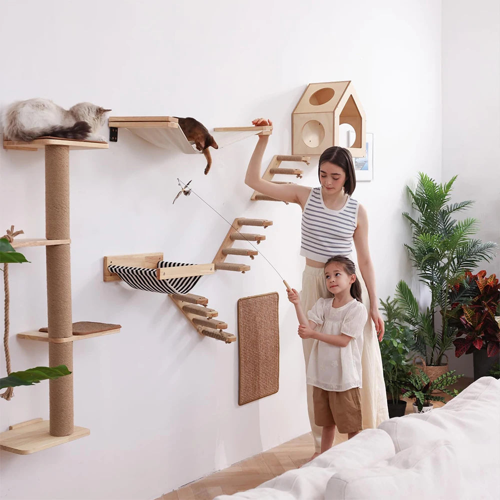 Arbre A chat en bois | Mural
