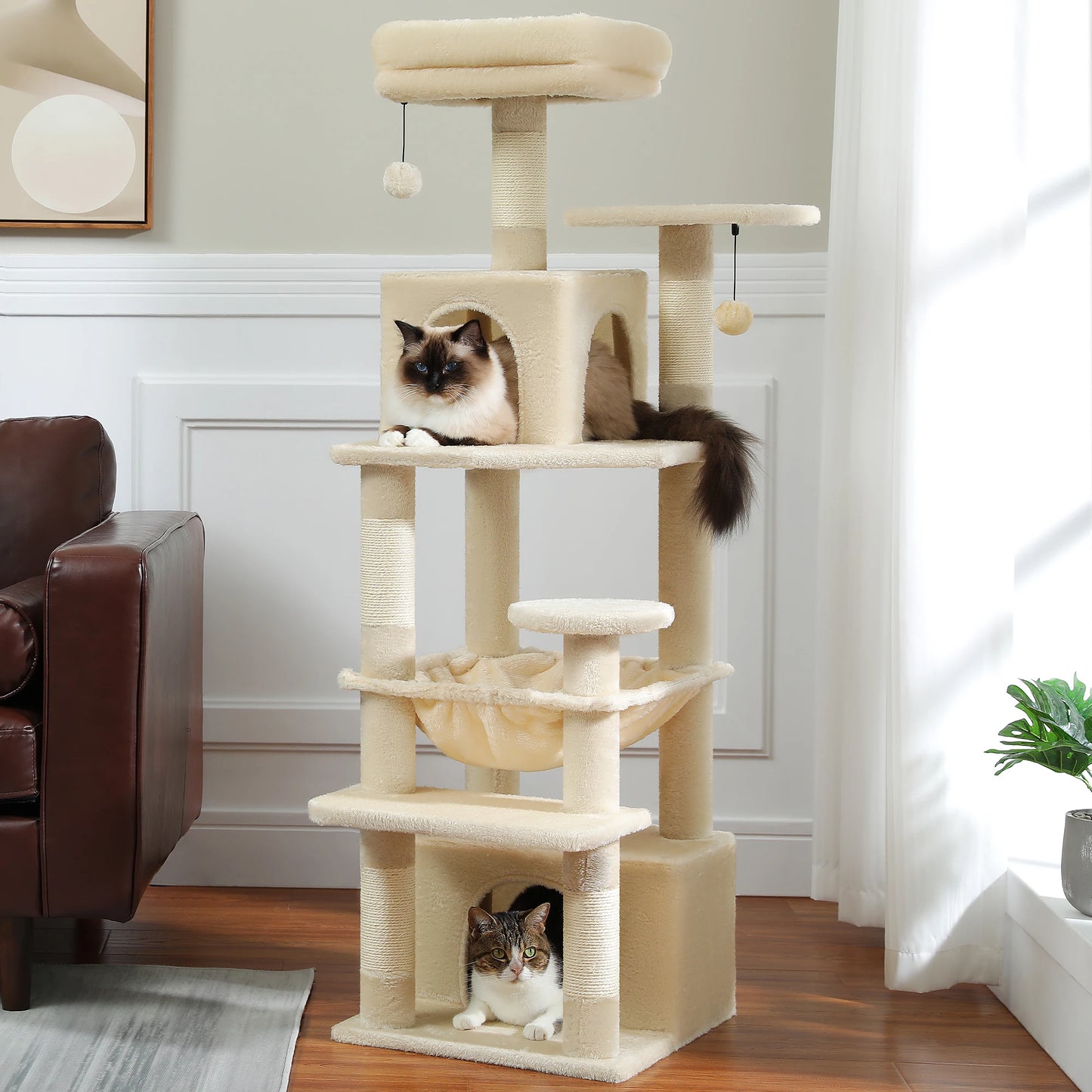 arbre a chat design beige