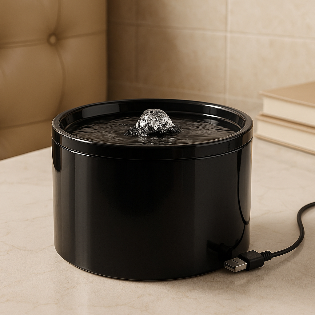 fontaine à eau céramique noire brancher USB