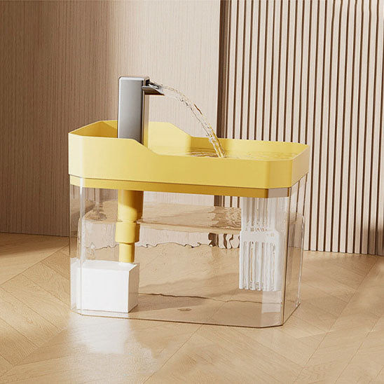 fontaine a eau pour chat jaune