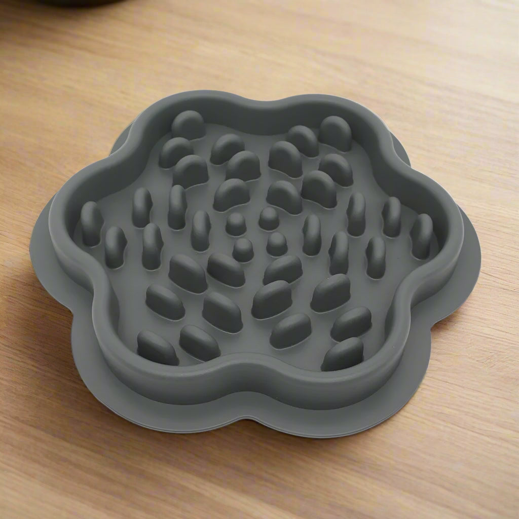 gamelle anti glouton pour chat grise