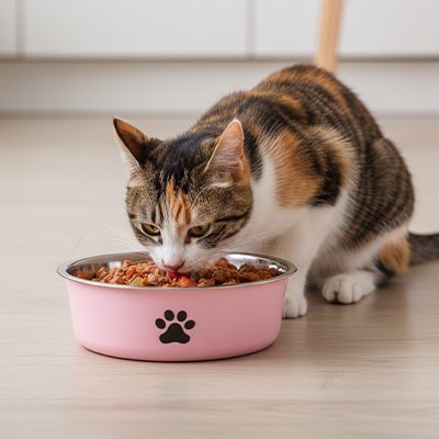 Gamelles chat - rose