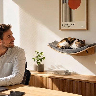 Hamac pour chat - dans la salle Ă manger