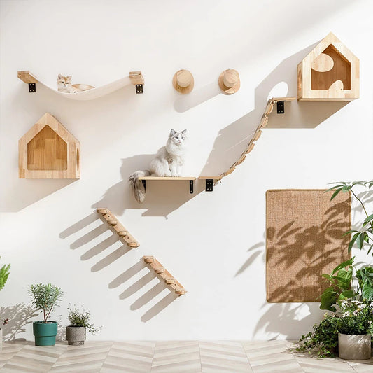 Arbre A chat en bois | Mural