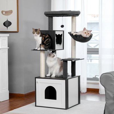 Arbre a chat en bois multichat