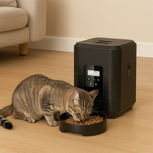 Distributeur de croquettes pour chat​ noire