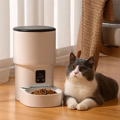 Distributeur de croquettes pour chat