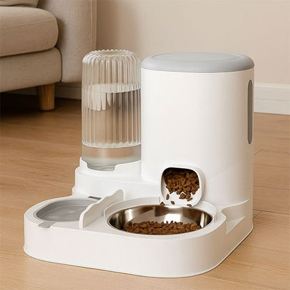 Distributeur de croquettes pour chat​ blanc