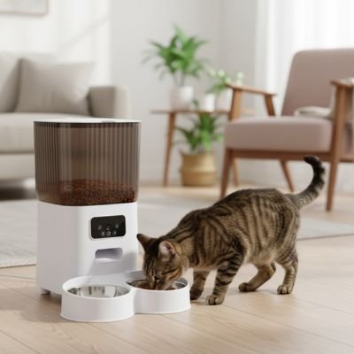 distributeur de croquettes pour chat automatique Bouton manuel
