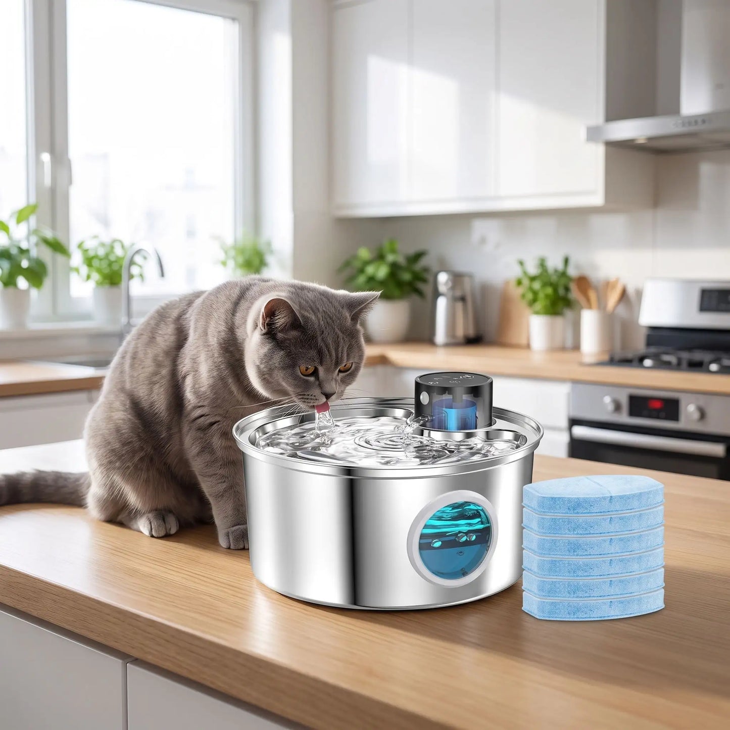 filtre pour fontaine chat bleu