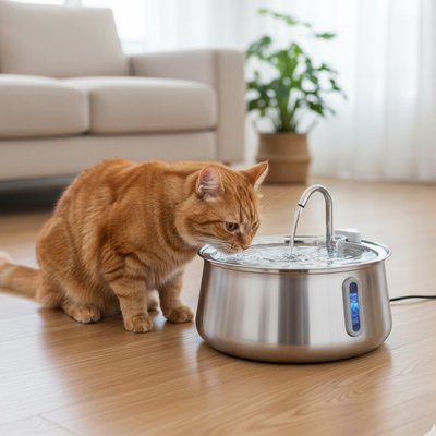 Fontaine a eau automatique pour chat - salon