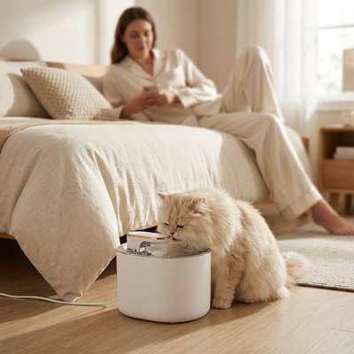 Fontaine a eau Chat- blanche