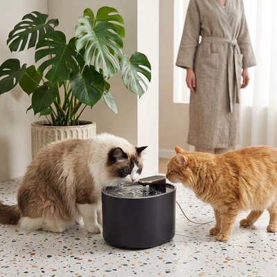 Fontaine a eau Chat - deux chats