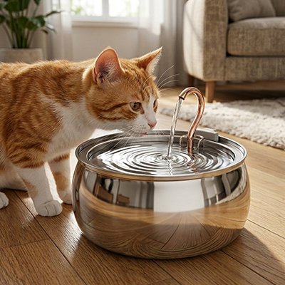 fontaine a eau Chat - le chat boit