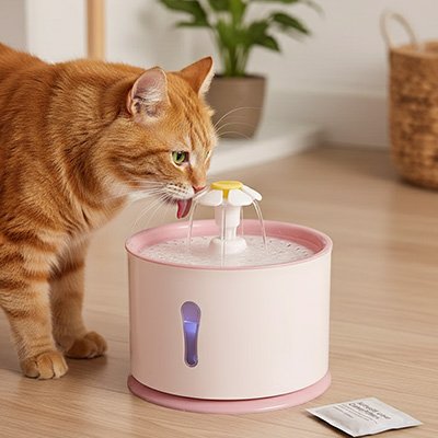 Fontaine chat - rose