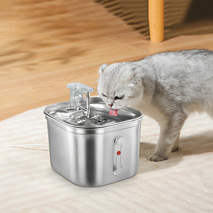fontaine_a_eau_pour_chat_inox_avec bille