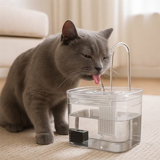 fontaine chat transparente chat noir