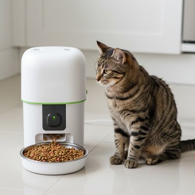 Gamelle automatique pour Chat - blanche