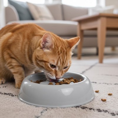 Gamelle labyrinthe chat - chat qui mange des croquettes dans sa gamelle labyrinthe