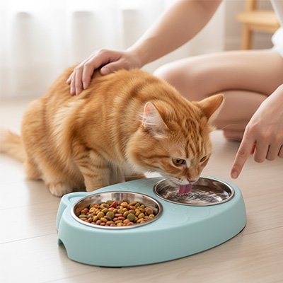 Gamelle pour chat - double gamelles