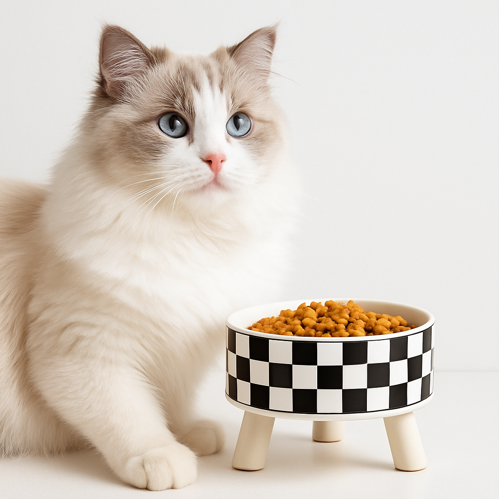 gamelle_chat_surelevee_damier