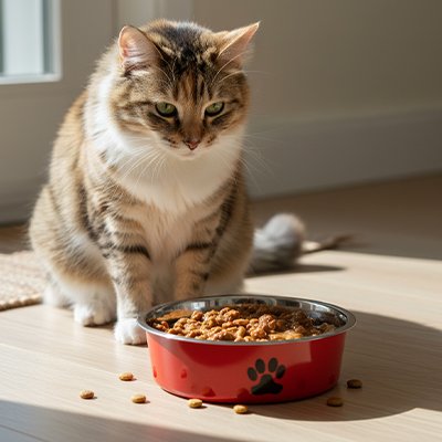 Gamelles chat - rouge