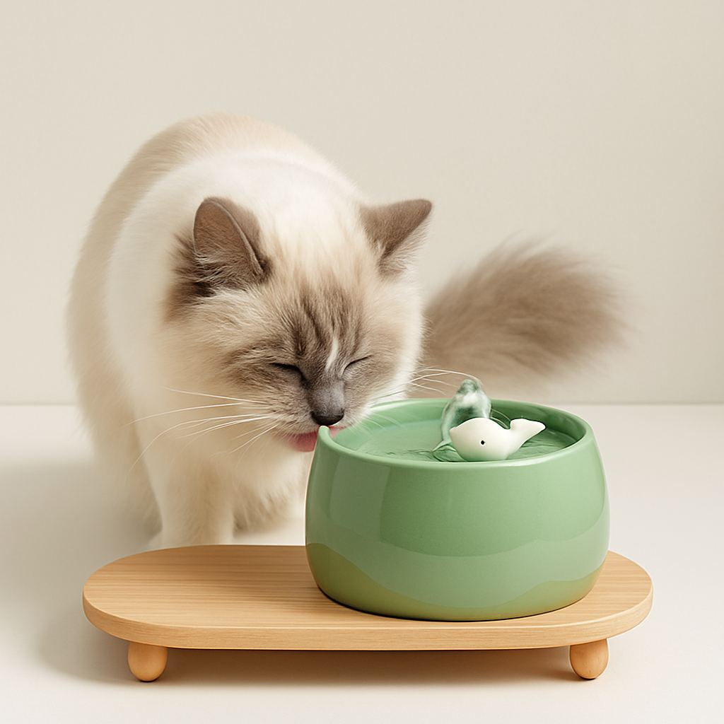 Fontaine A eau pour chat ceramique | FreshFeline