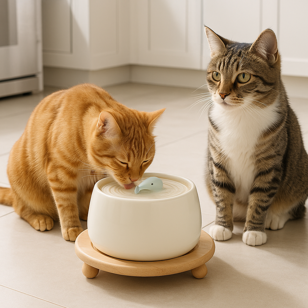 Fontaine A eau pour chat ceramique | FreshFeline