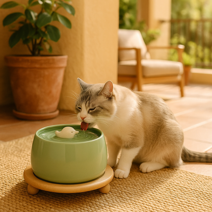Fontaine A eau pour chat ceramique | FreshFeline