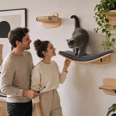 Hamac pour chat - avec ses maitres