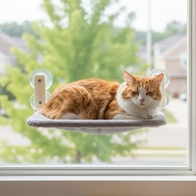 Hamac pour chat fenetre - ventouses