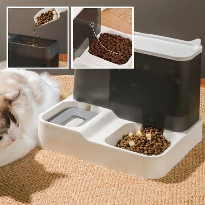 Gamelle automatique chat | 2 en 1 Blanche